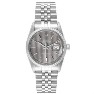 Cheap Replica Rolex Datejust 16030 Stainless steel strap Grey tapestry dial 36MM